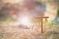 The cross of Jesus Christ, bright sunlight and beautiful background Royalty Free Stock Photo