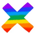Cross synbol pride rainbow symbol LGBTQ equality rights hand drawn illustration