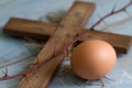 Cross thorn and easter egg abstract symbols Royalty Free Stock Photo