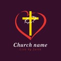 Cross and thorns love church logo Royalty Free Stock Photo