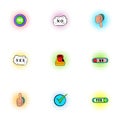 Cross and tick icons set, pop-art style Royalty Free Stock Photo