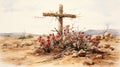 Cross On The Tomb Of The Deceased Man OF God Royalty Free Stock Photo