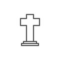 Cross tombstone line icon