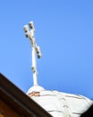 The cross at the top of the Church in Monastery of Holy Cross in Jerusalem, Israel Royalty Free Stock Photo