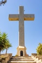 Cross on top of Filerimos mountain, Rhodes island, Greece Royalty Free Stock Photo