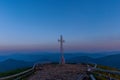 Cross on top of the mountain, Bieszczady Mountains, Poland Royalty Free Stock Photo