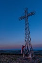 Cross on top of the mountain, Bieszczady Mountains, Poland Royalty Free Stock Photo