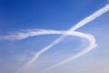 Cross traces of planes in the sky Royalty Free Stock Photo