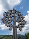 Cross on the trail to Inelet and Scarisoara hamlets, Romania