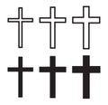 Cross vector shape symbol collection. Christianity sign set. Royalty Free Stock Photo