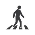 Cross walk icon symbol isolated flat design vector illustration