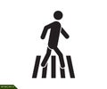 Cross walk icon vector logo design template