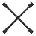 Cross wheel key icon, simple style