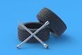 Cross wheel wrench and tyres