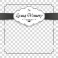 Cross White Obituary Frame Emblem Ribbon In Memory Transparent