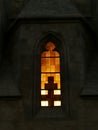 A cross in a window. Royalty Free Stock Photo