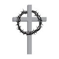 Cross wreath thorns, great design for any purposes. Vector illustration. Stock image.