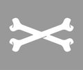 Crossbones isolated. crossed bones Part of skeleton. Vector illustration