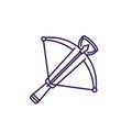 crossbow, arbalest line icon on white, vector