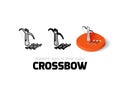 Crossbow icon in different style Royalty Free Stock Photo