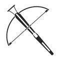 Crossbow vector icon.Black vector icon isolated on white background crossbow. Royalty Free Stock Photo