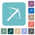 Crossbow rounded square flat icons