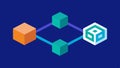 CrossChain Transactions Two chains merging into a single transaction arrow indicating interoperability between different