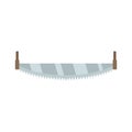 Crosscut hand saw icon flat isolated vector