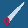 Crosscut hand saw with long steel blade vector illustration Royalty Free Stock Photo