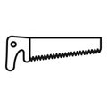 Crosscut saw icon, outline style