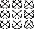 Crossed anchor set