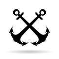 Crossed anchors vector icon Royalty Free Stock Photo