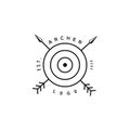 Crossed Arrows with circle target, Minimalist Rustic Hipster logo design