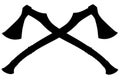 Crossed axes emblem. Crossed axes silhouette