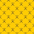 Crossed baseball bats and ball pattern vector