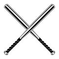 Crossed Baseball Bats Vector