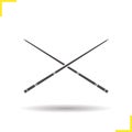 Crossed billiard cues glyph icon