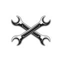 crossed black wrench icon logo vector element design template Royalty Free Stock Photo