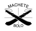 Crossed Bolo machete knife silhouette, vector design