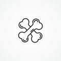 Crossed bones line icon. Royalty Free Stock Photo