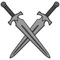 Crossed Broadswords Illustration Royalty Free Stock Photo