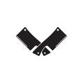 Crossed butcher knife icon symbol vector