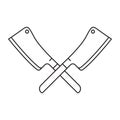 crossed butcher knives. Vector illustration decorative design