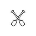 Crossed canoe paddles outline icon