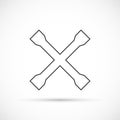 Crossed car wrench outline icon