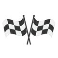 Crossed checkered flags. Finish user interface race icon, stock vector illustration Royalty Free Stock Photo