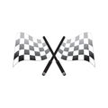 Crossed checkered flags. Vector illustration decorative background design Royalty Free Stock Photo