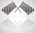 Crossed Checkered Racing Flags