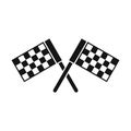 Crossed chequered flags icon, simple style Royalty Free Stock Photo