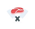 Crossed Cleaaver, Cutting raw beef meat steak logo design. Butcher shop label vector design and illustration.